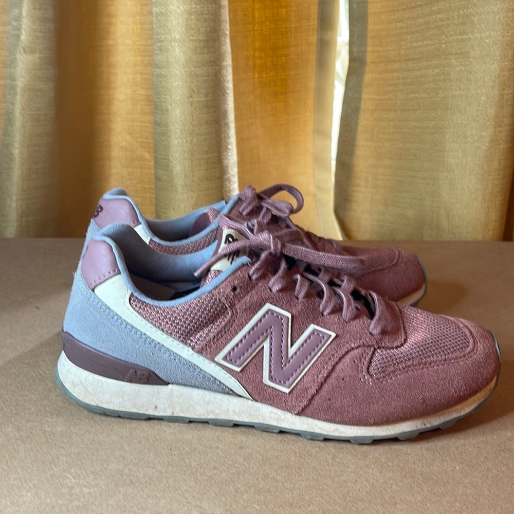 New Balance WL696 Lush Steel Maroon Mauve Pink Retro Suede Athletic Sneaker -7.5